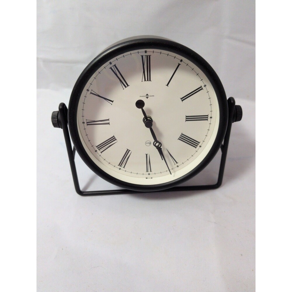 Threshold 5” Swivel Mantel Clock Black Tested